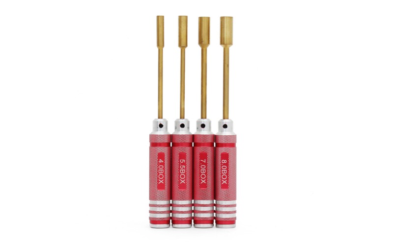Socket Drivers Bits Kit - Red - 4.0/5.5/7.0/8.0BOX